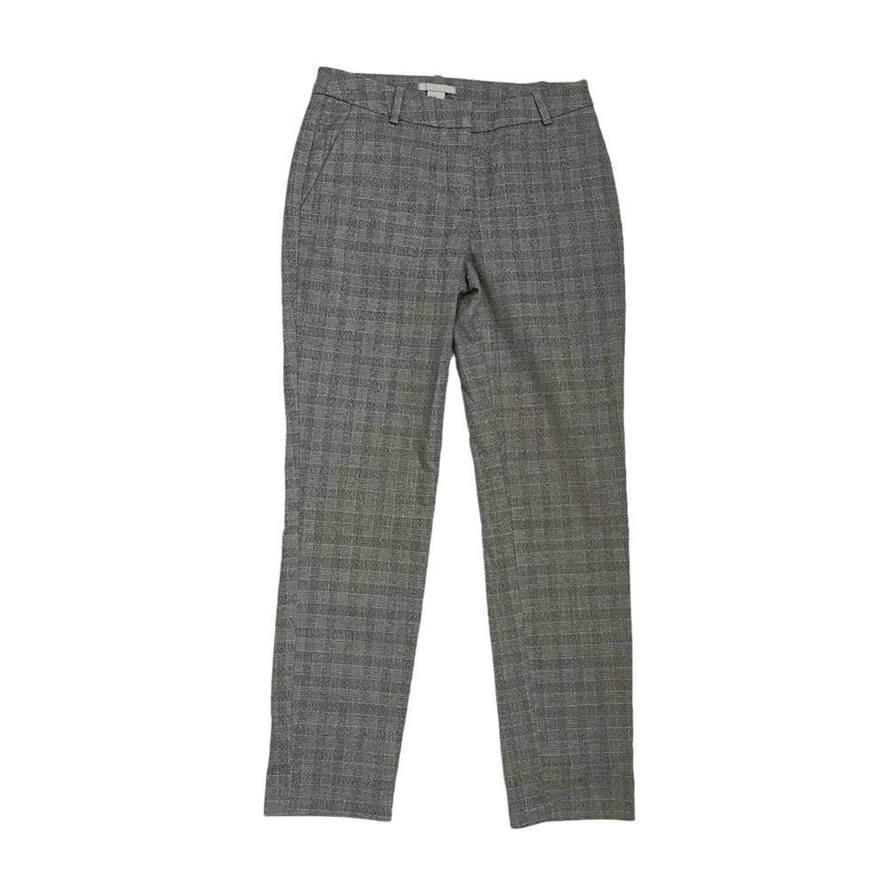 H&M Dress Pants Size 2 Gray Slit Pockets Checkered Pattern